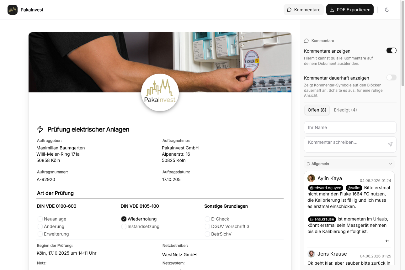 ProtocolHero – Prüfung elektrischer Anlagen Live Demo